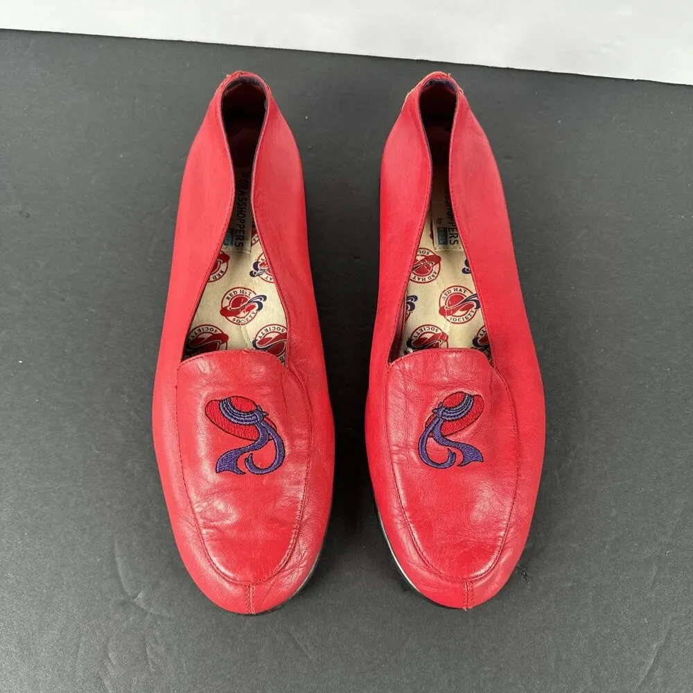 VTG Grashoppers by KEDS RED HAT SOCIETY shoes Red leather size 7.5 M PREOWNED